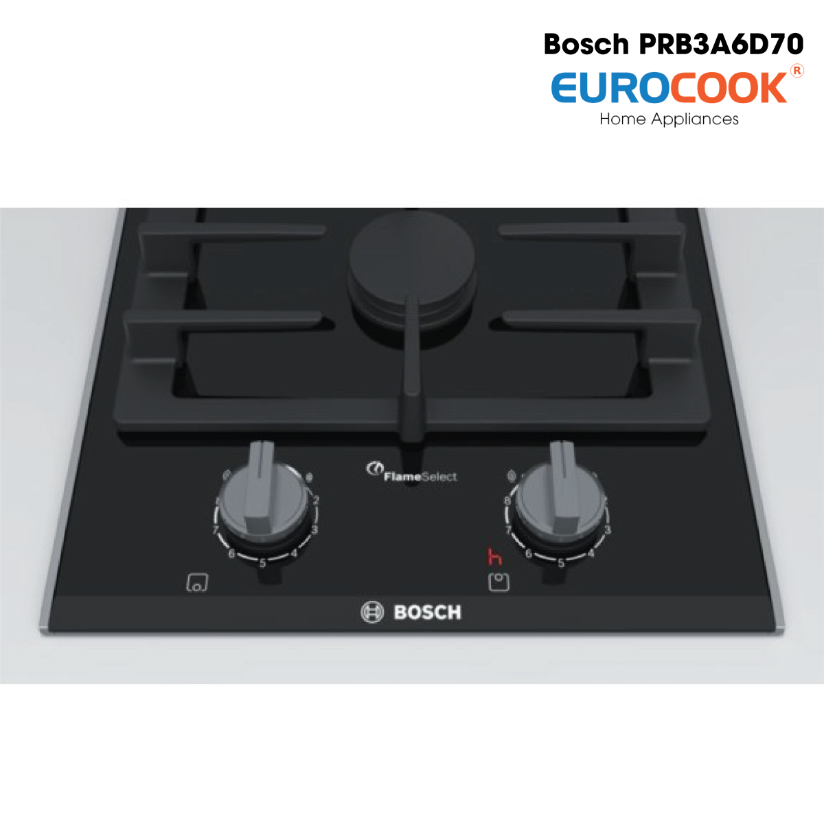 Bếp Gas Domino Bosch PRB3A6B70 – 2 Vùng Nấu