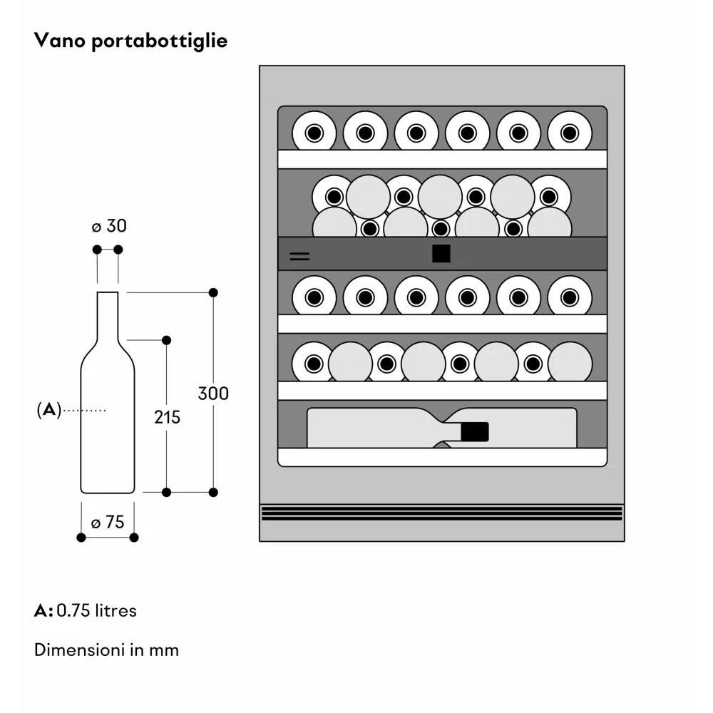 Cửa mở không tay cầm cơ chế ấn nhẹ tủ rượu Gaggenau