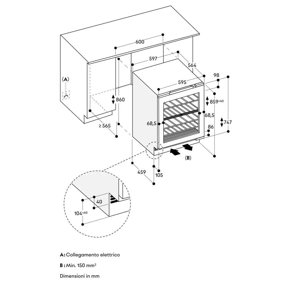 Bộ lọc than hoạt tính tủ rượu Gaggenau RW204070
