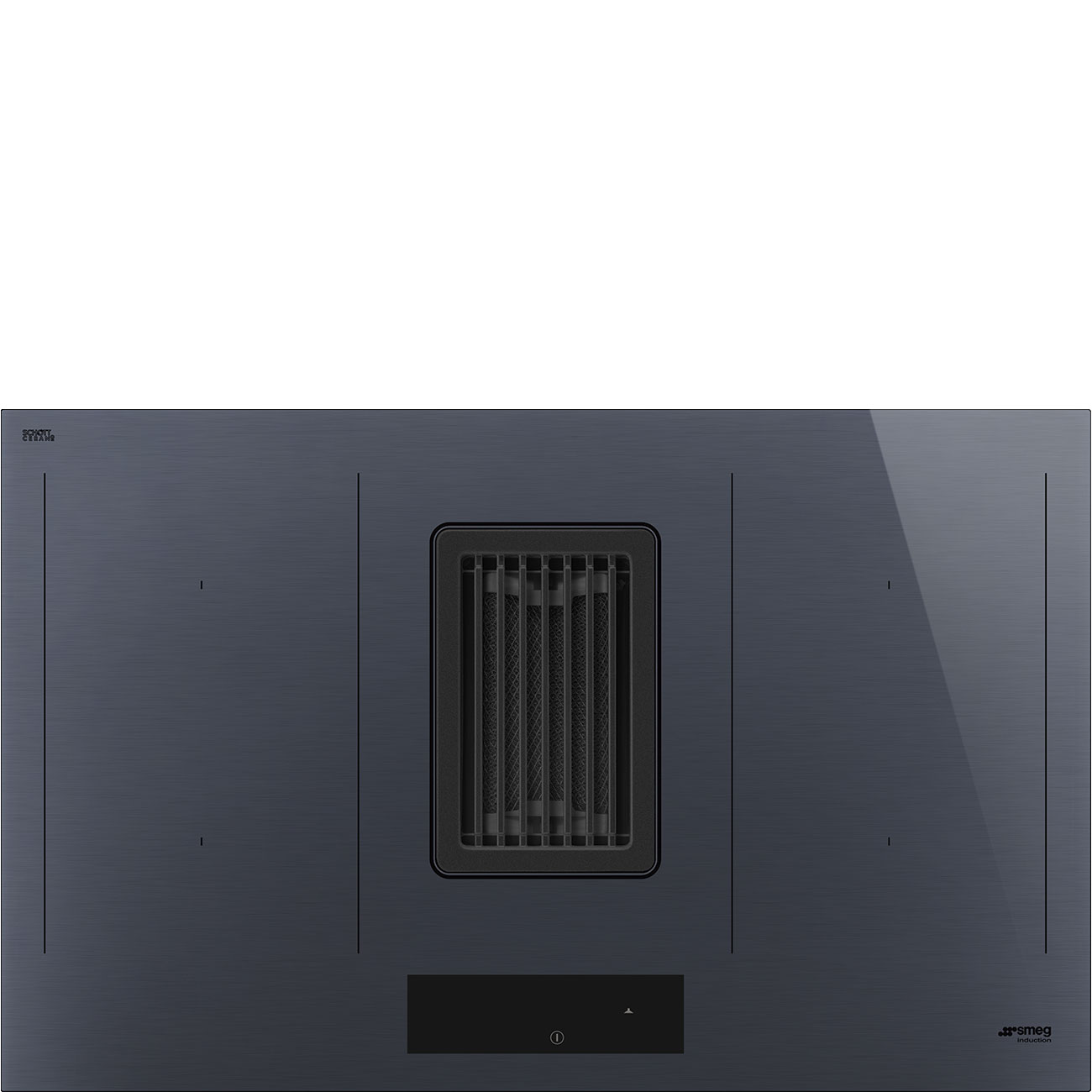 Bep tu tich hop hut mui Smeg HOBD182DG Linea Neptune Grey 80cm EVO Slider 4 vung