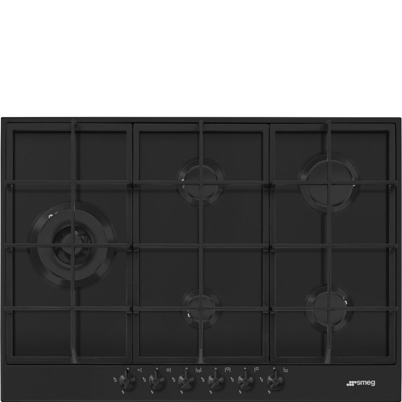 Bếp gas Smeg PX375LMB – Clásica Đen Mate 70/75cm – 5 vùng nấu