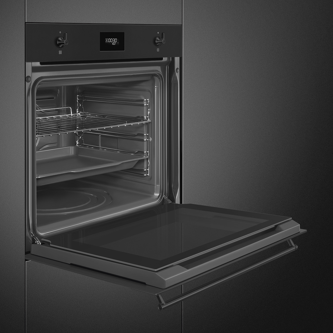 Cửa kính 3 lớp tháo rời lò Smeg SF6301TN