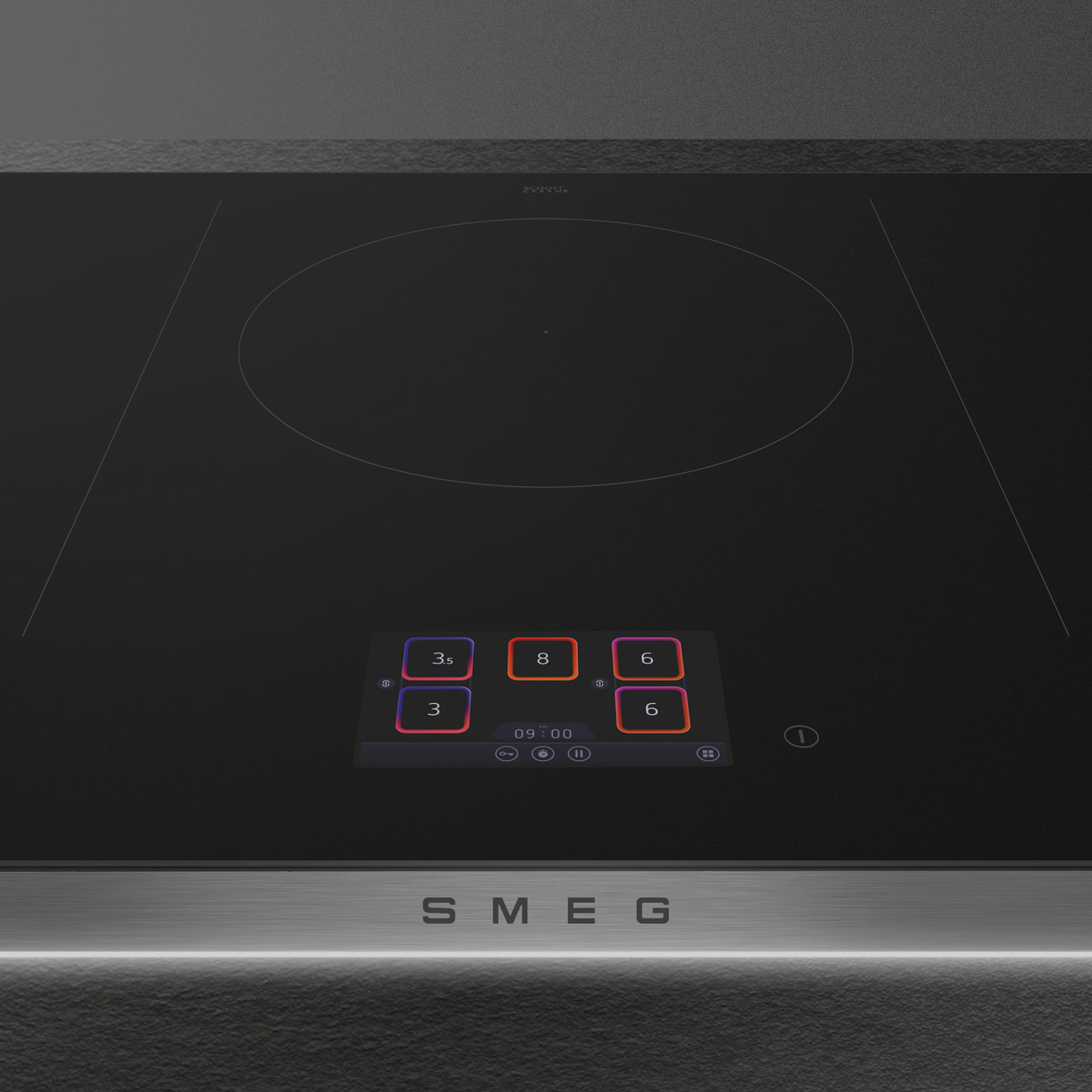 Chi tiet khung inox nang cao bep tu Smeg SISL7955X