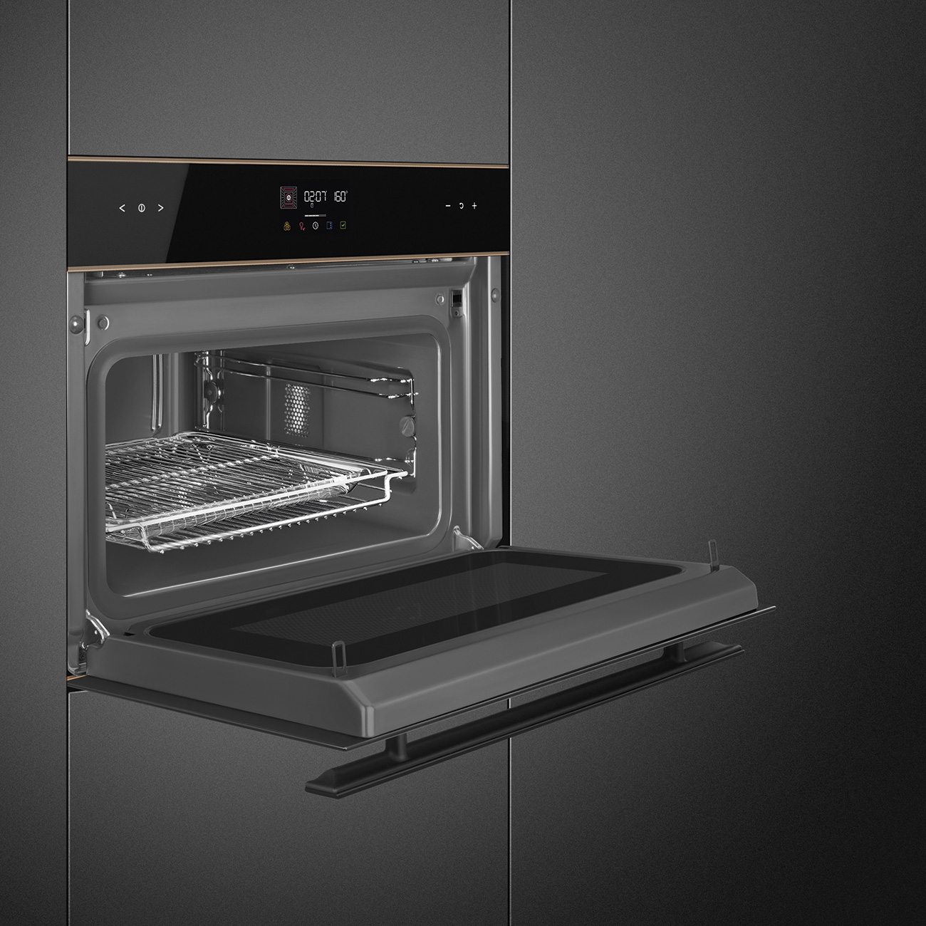 Cửa kính 4 lớp đóng êm ái lò Smeg SO4602M1NR