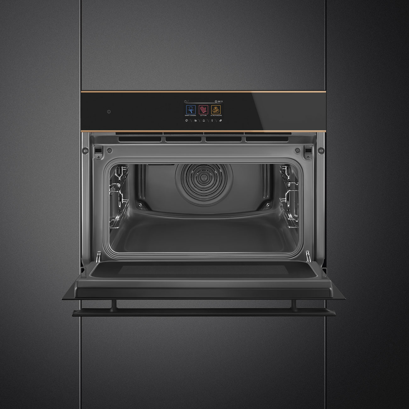 Cửa kính 4 lớp Nerovista lò Smeg SO4604M2PNR Dolce Stil Novo
