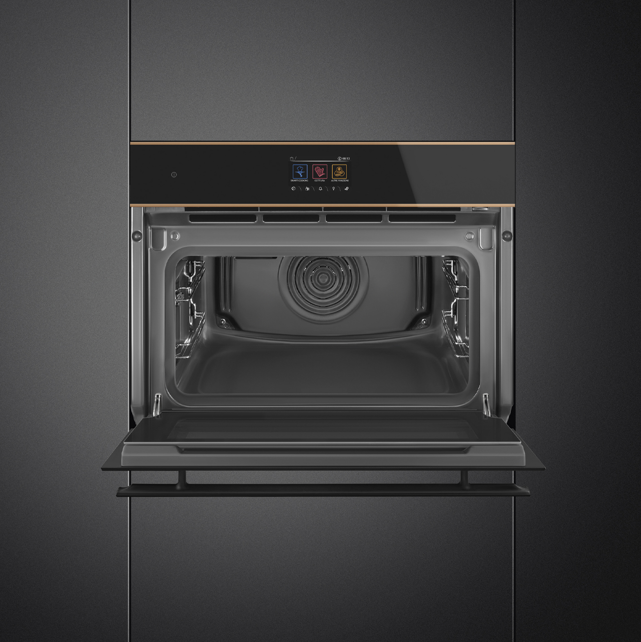 Cửa kính Nerovista toàn bộ lò Smeg SO4604S4PNR Dolce Stil Novo
