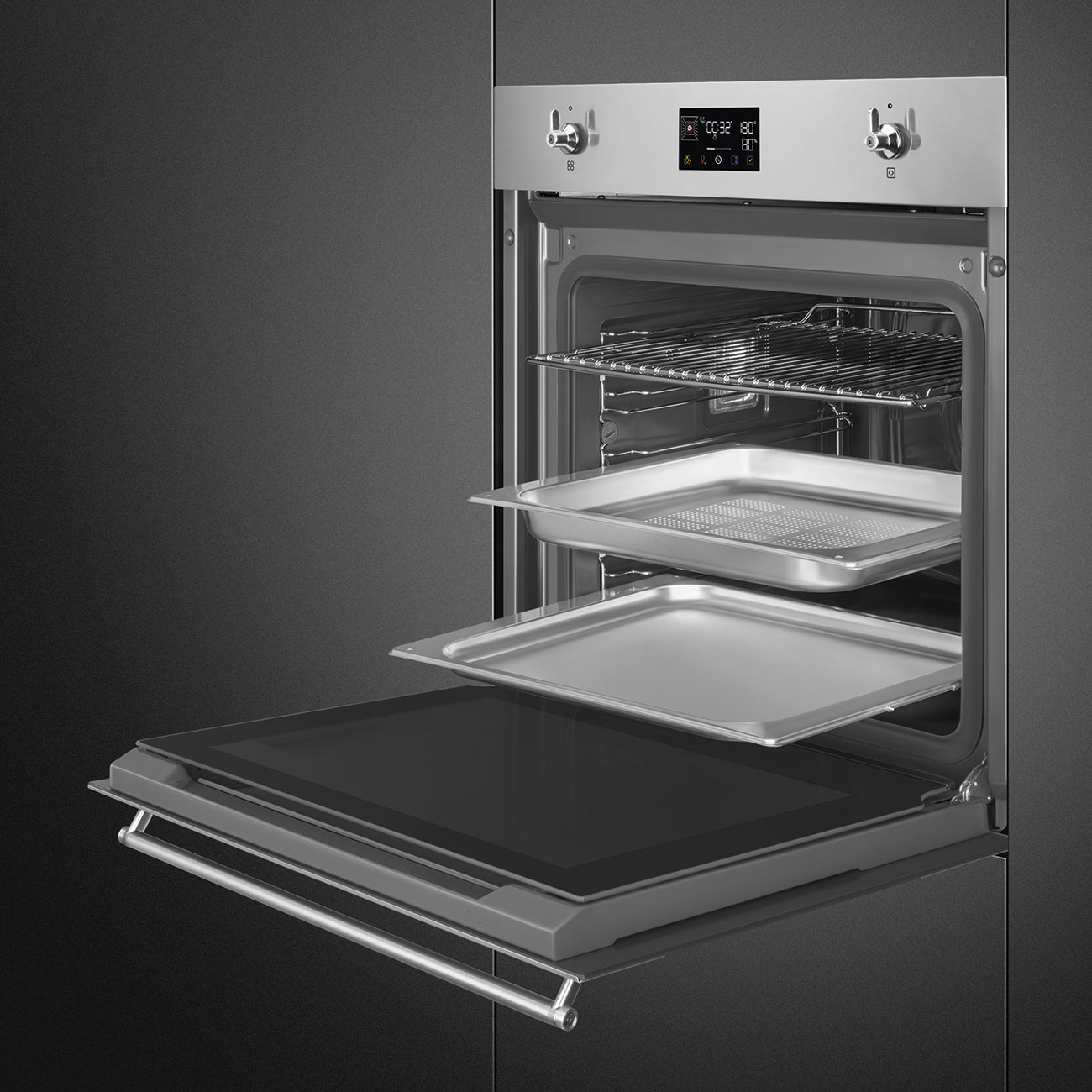Chức năng AirFry BBQ Piedra Pizza lò Smeg SO6302S3PX