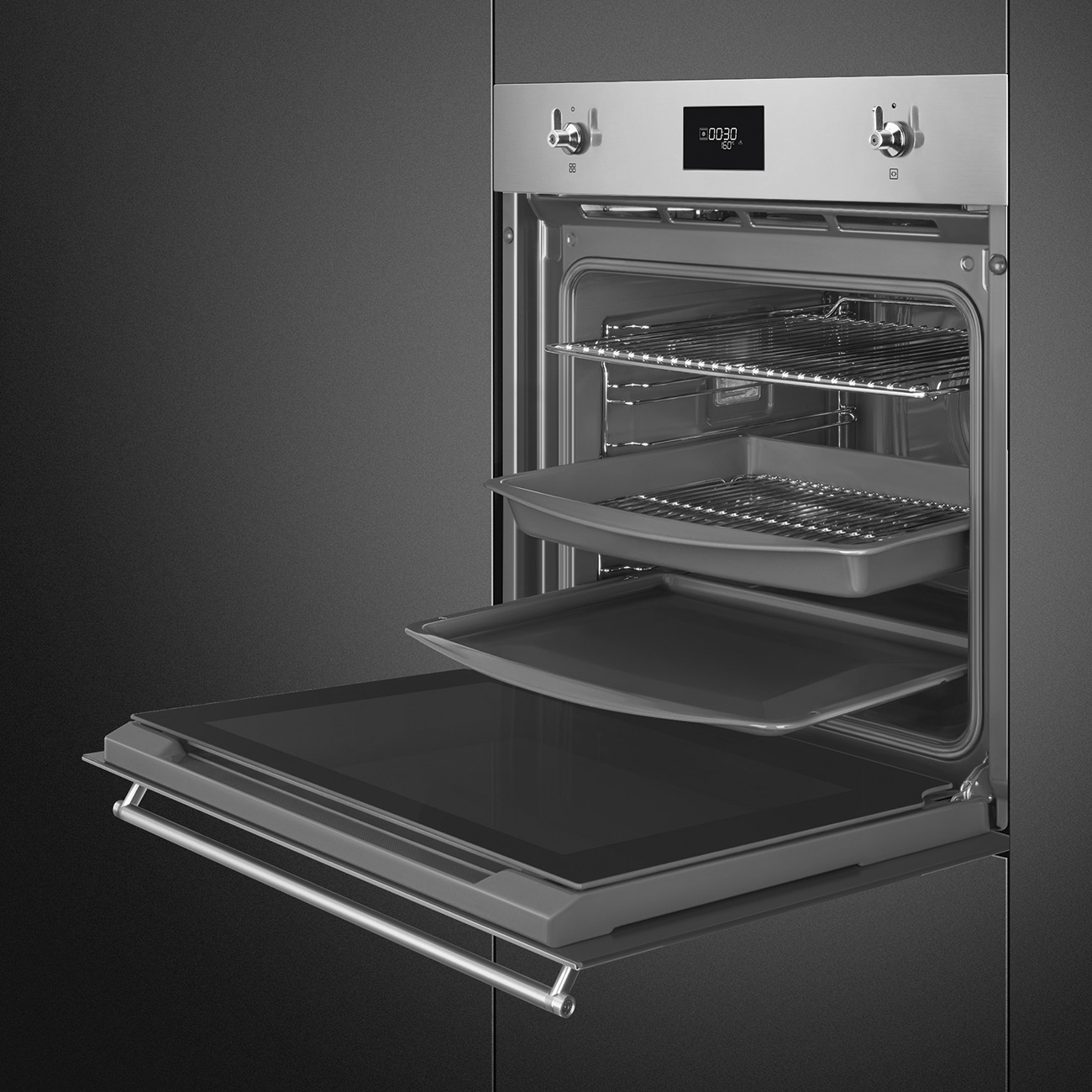 Tổng thể lò nướng Smeg SO6302TX inox cổ điển