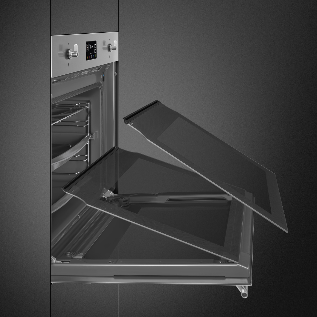 Tổng thể lò nướng Smeg SOP6302S2PX inox cổ điển