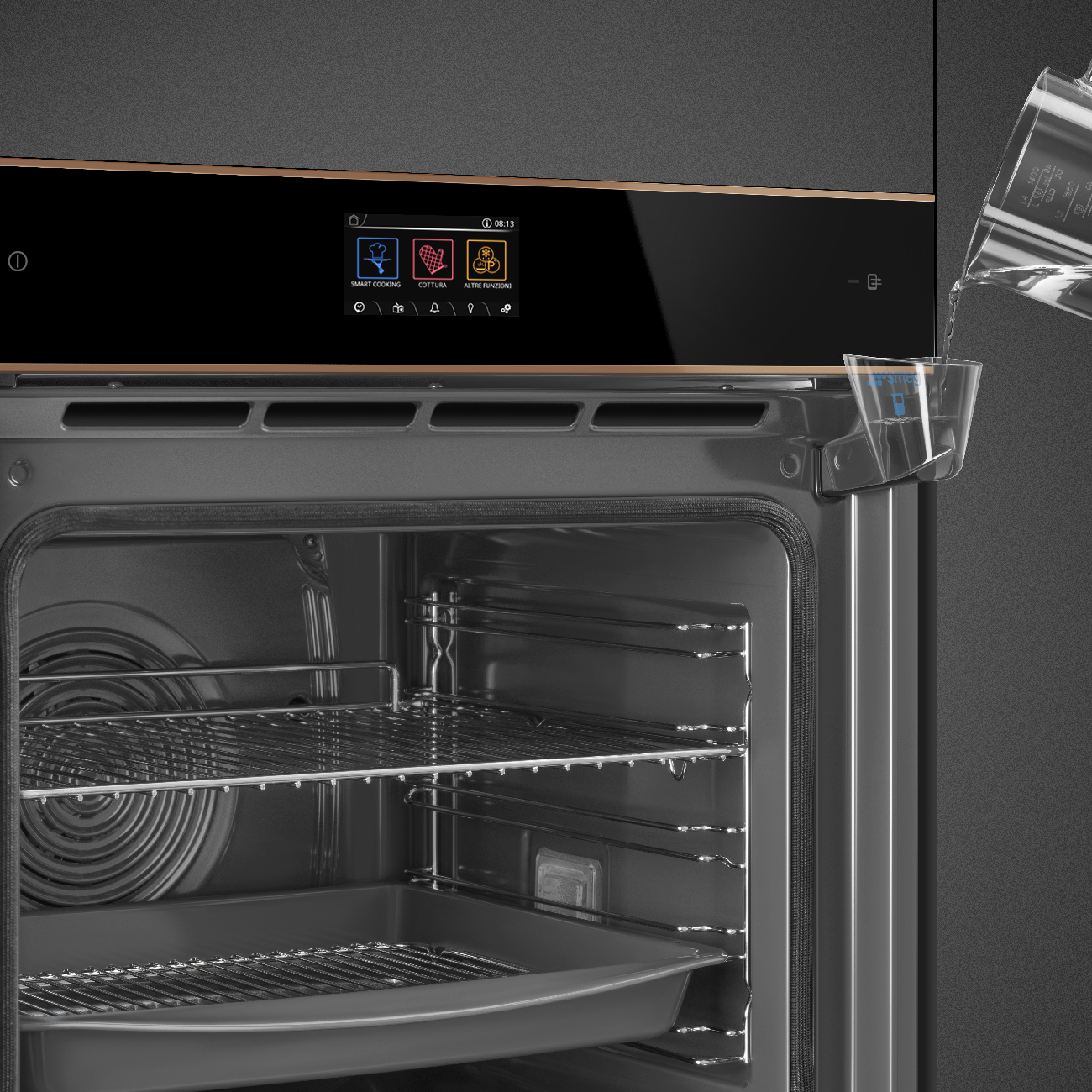 Giao diện VivoScreen Smartcooking lò Smeg SOP6604S2PNR