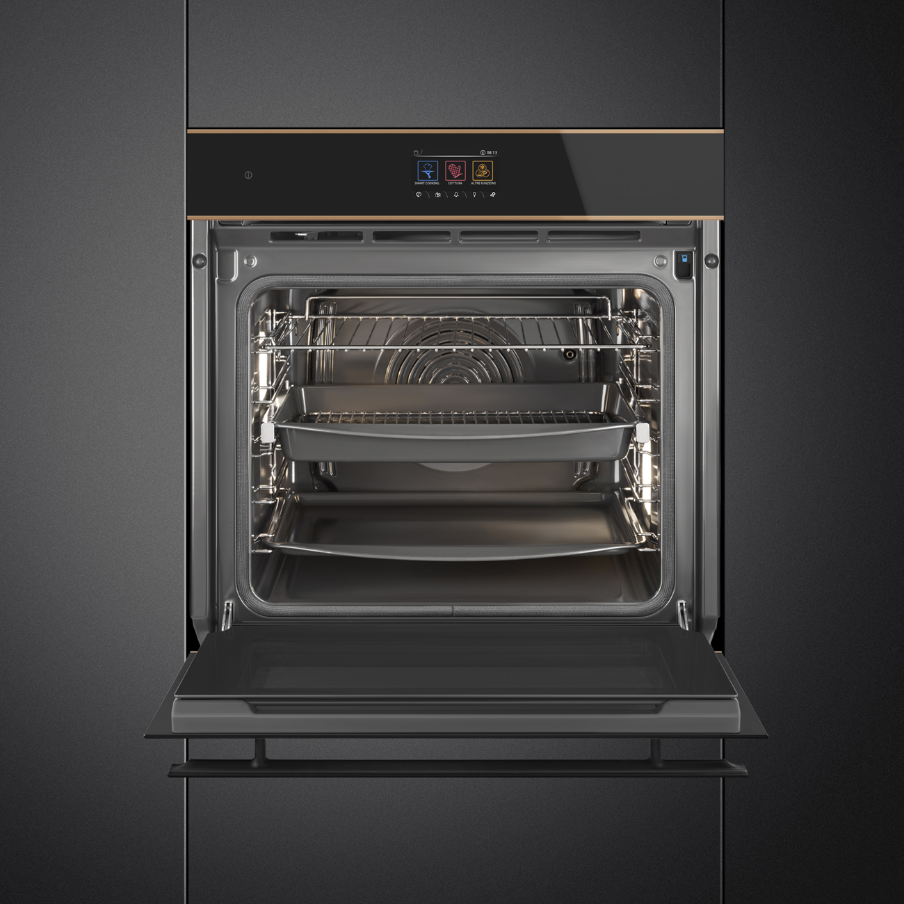 Cửa kính 4 lớp Fresh Touch lò Smeg SOP6604S2PNR