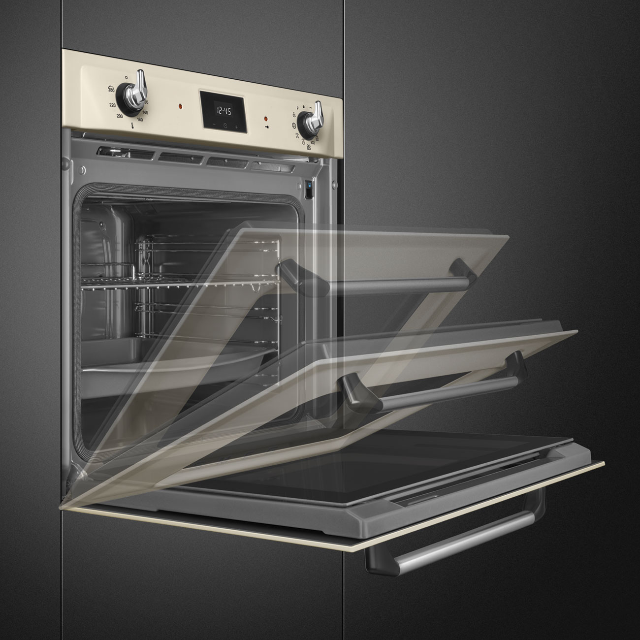 Cửa lò 4 lớp kính lò Smeg SOP6900TP
