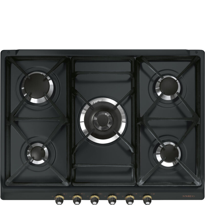 Bếp gas Smeg SR775AO – Cortina Antracita 70/75cm – 5 vùng nấu