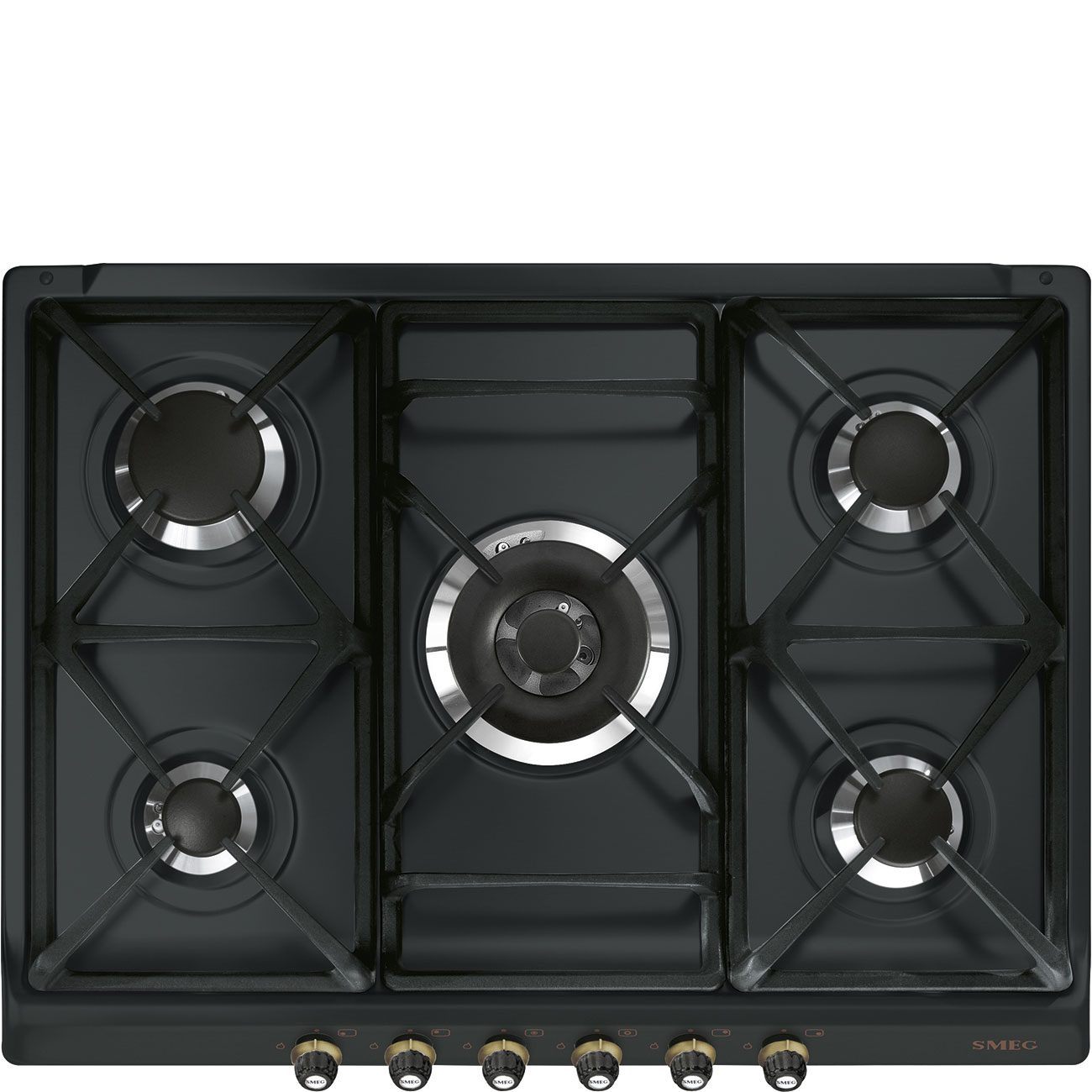 Bếp gas Smeg SR775AO Cortina antracita 70-75cm 5 vùng nấu