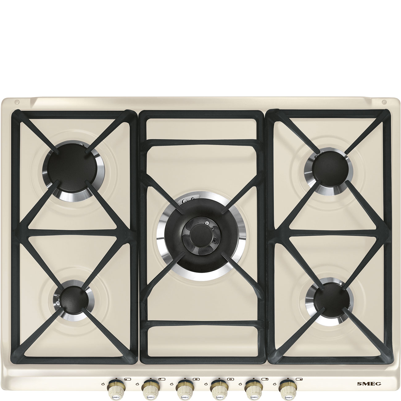Bếp gas Smeg SR775PO Cortina crema 70-75cm 5 vùng nấu