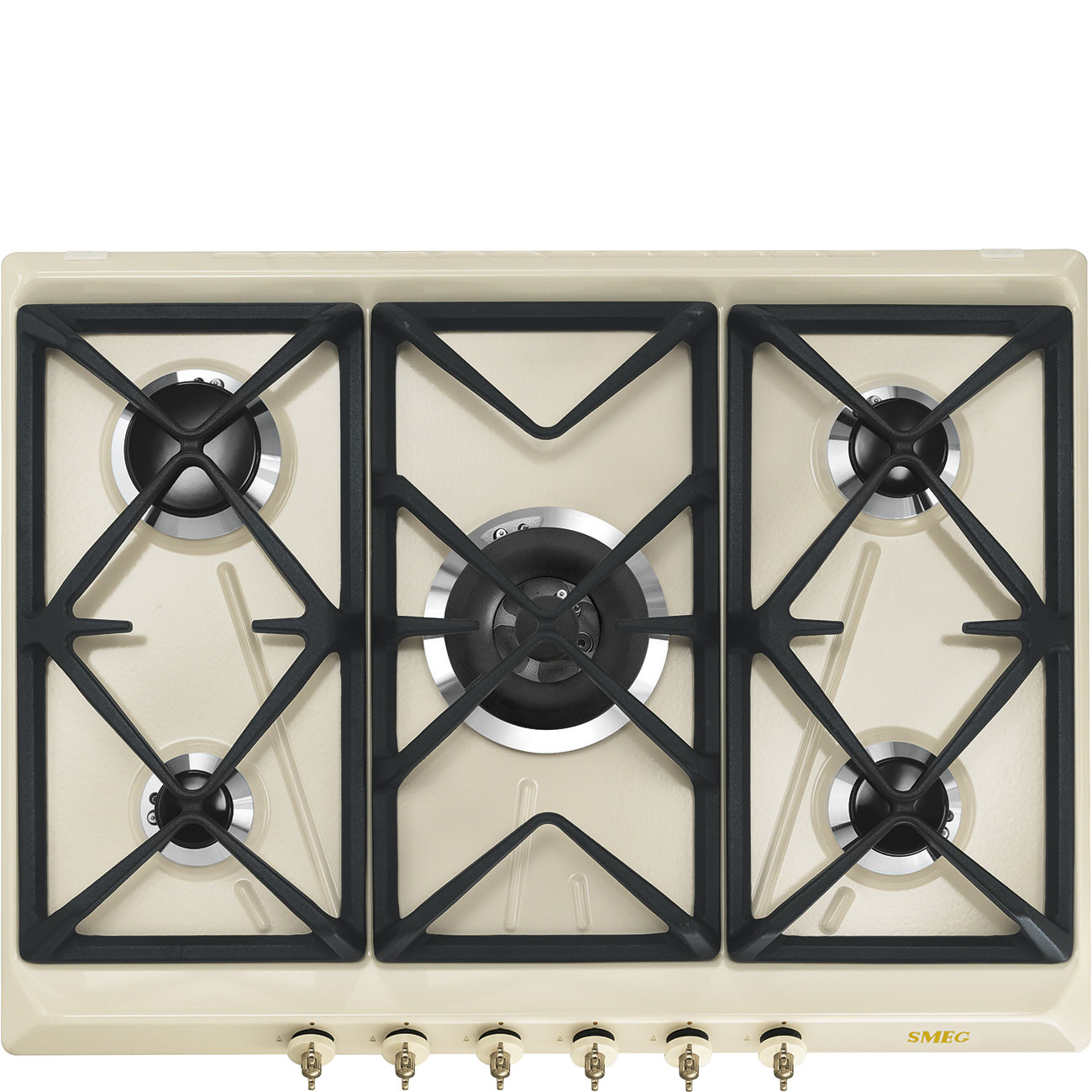 Bếp gas Smeg SRV876POGH Colonial crema 70-75cm 5 vùng nấu