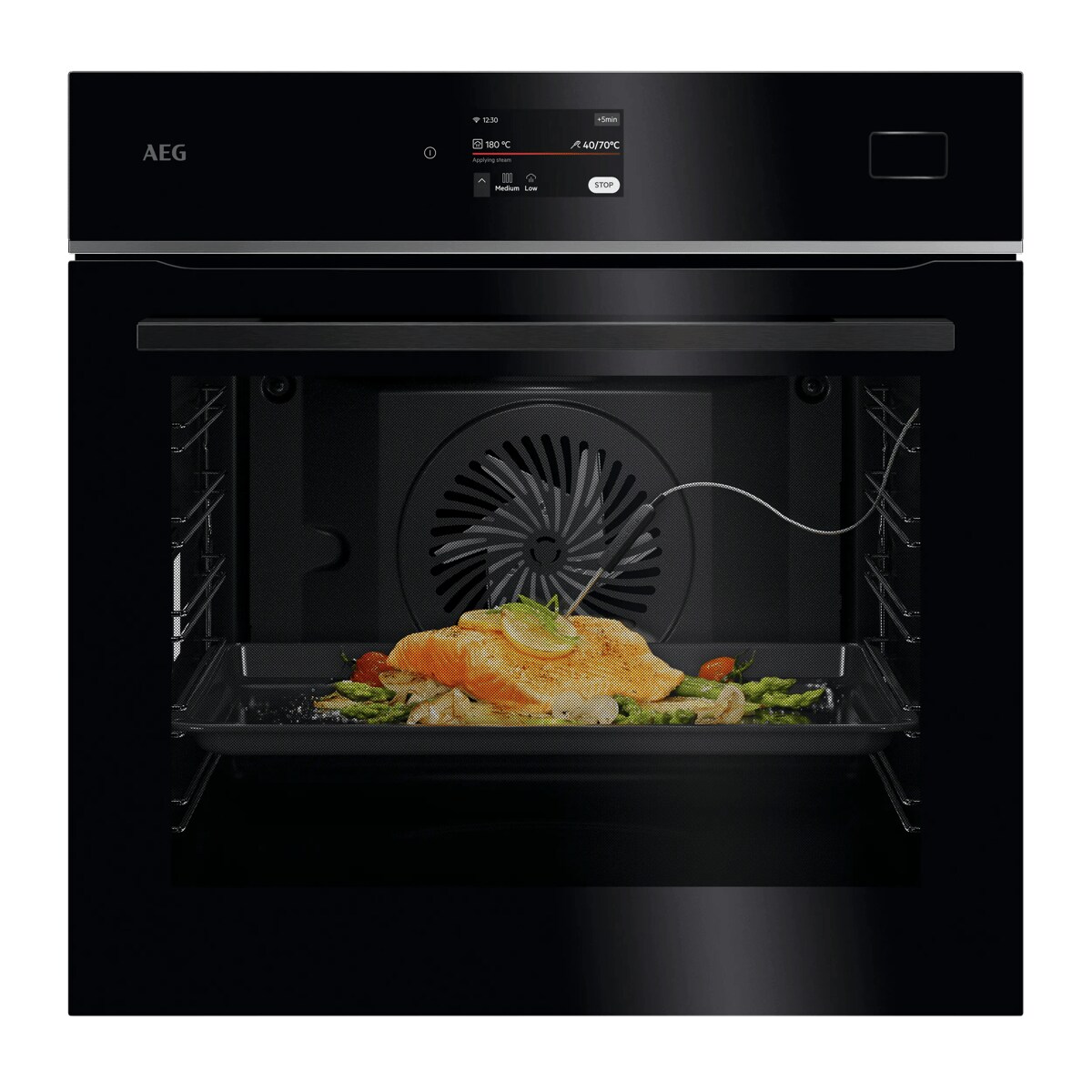 Lo nuong ket hop hap AEG TB8SB73ZAB 8000 MealAssist SteamPro den