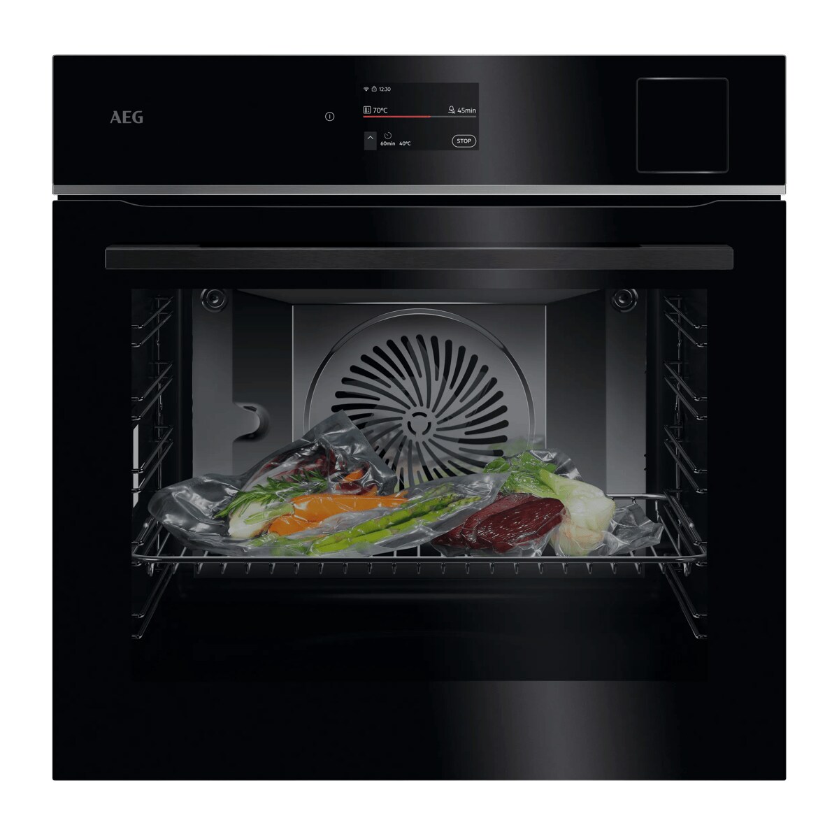 Lo nuong ket hop hap AEG TP8SB73ZAB 8000 MealAssist SteamPro den