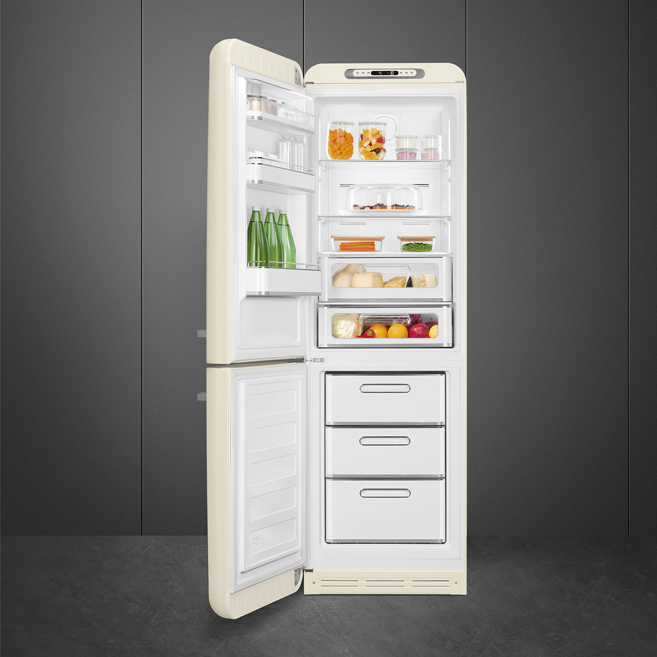 Man hinh LED va den noi that tu lanh Smeg FAB32LCR6