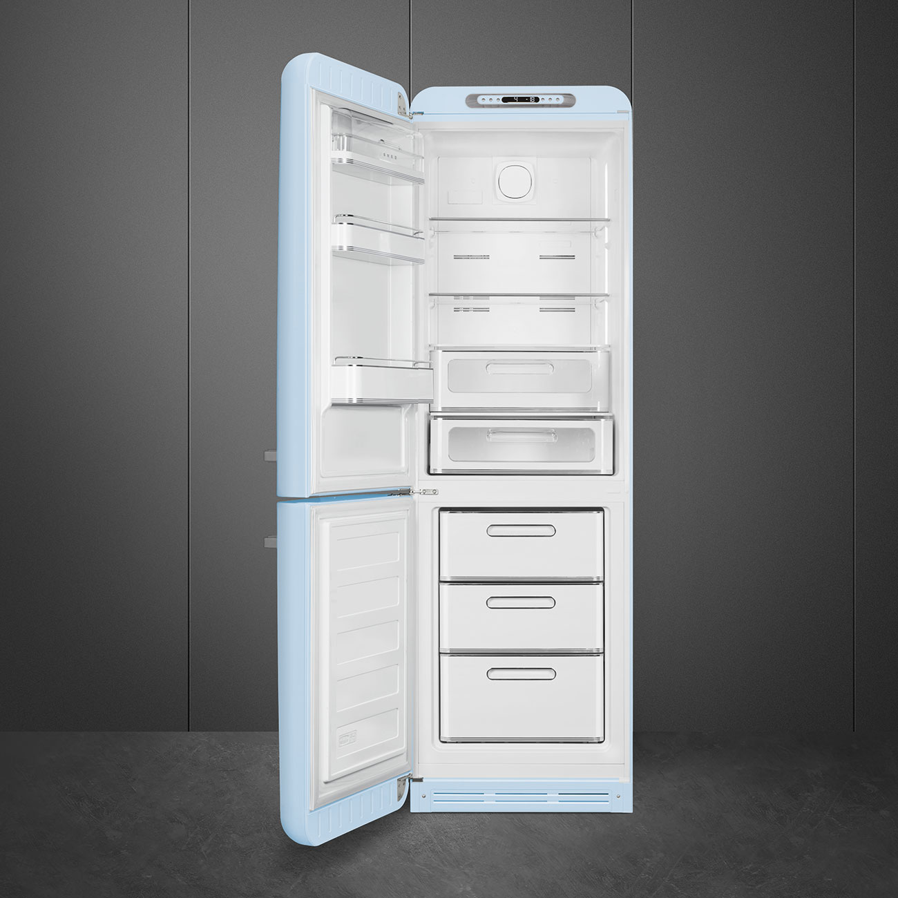 Chi tiet crom tu lanh Smeg FAB32LPB6