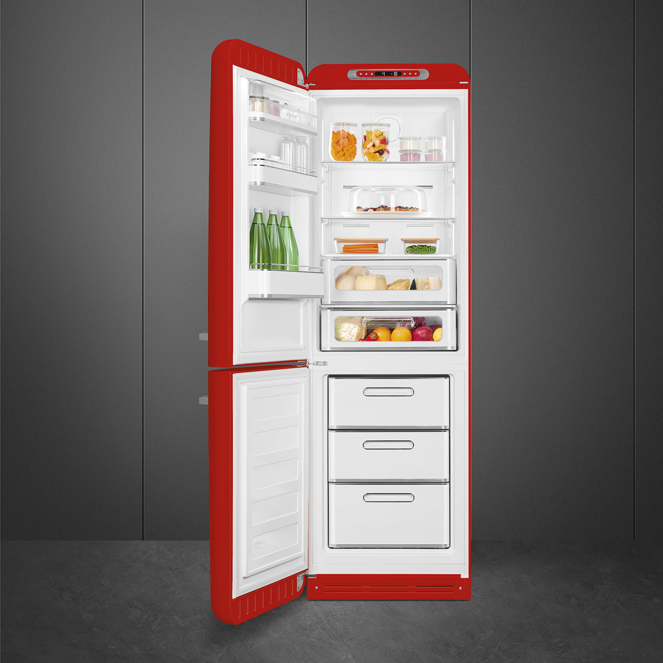 Man hinh LED va den noi that tu lanh Smeg FAB32LRD6