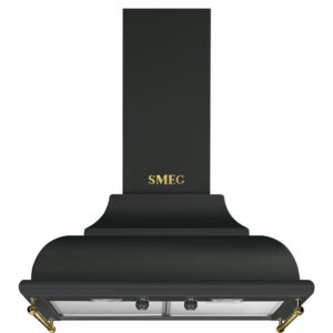 Máy hút mùi treo tường Smeg KC16AOE - Cortina Antracita 60cm - Thiết kế Trapezio, chi tiết đồng cổ