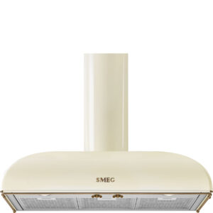 Máy hút mùi treo tường Smeg KS89POE - Colonial Crema 90cm - Thiết kế Trapezio, chi tiết đồng cổ