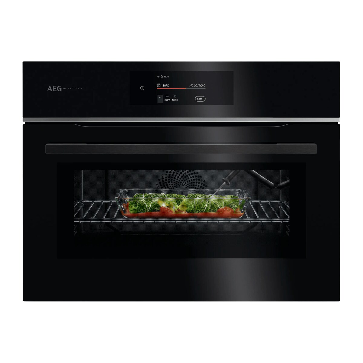 Lo nuong ket hop vi song AEG TK8NK72FB 8000 MealAssist CombiQuick 44L den